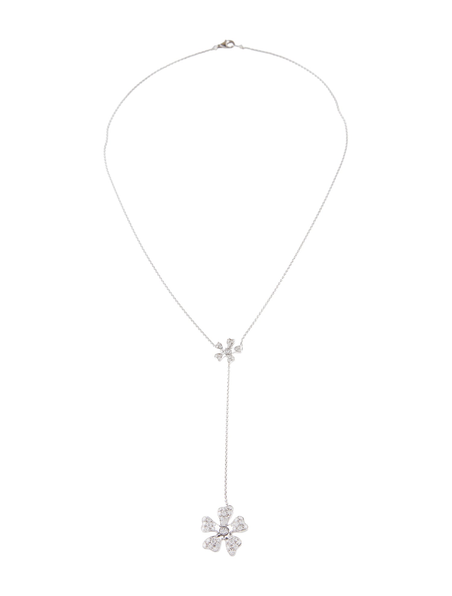 De Beers 18K Diamond Two Wildflower Lariat Necklace