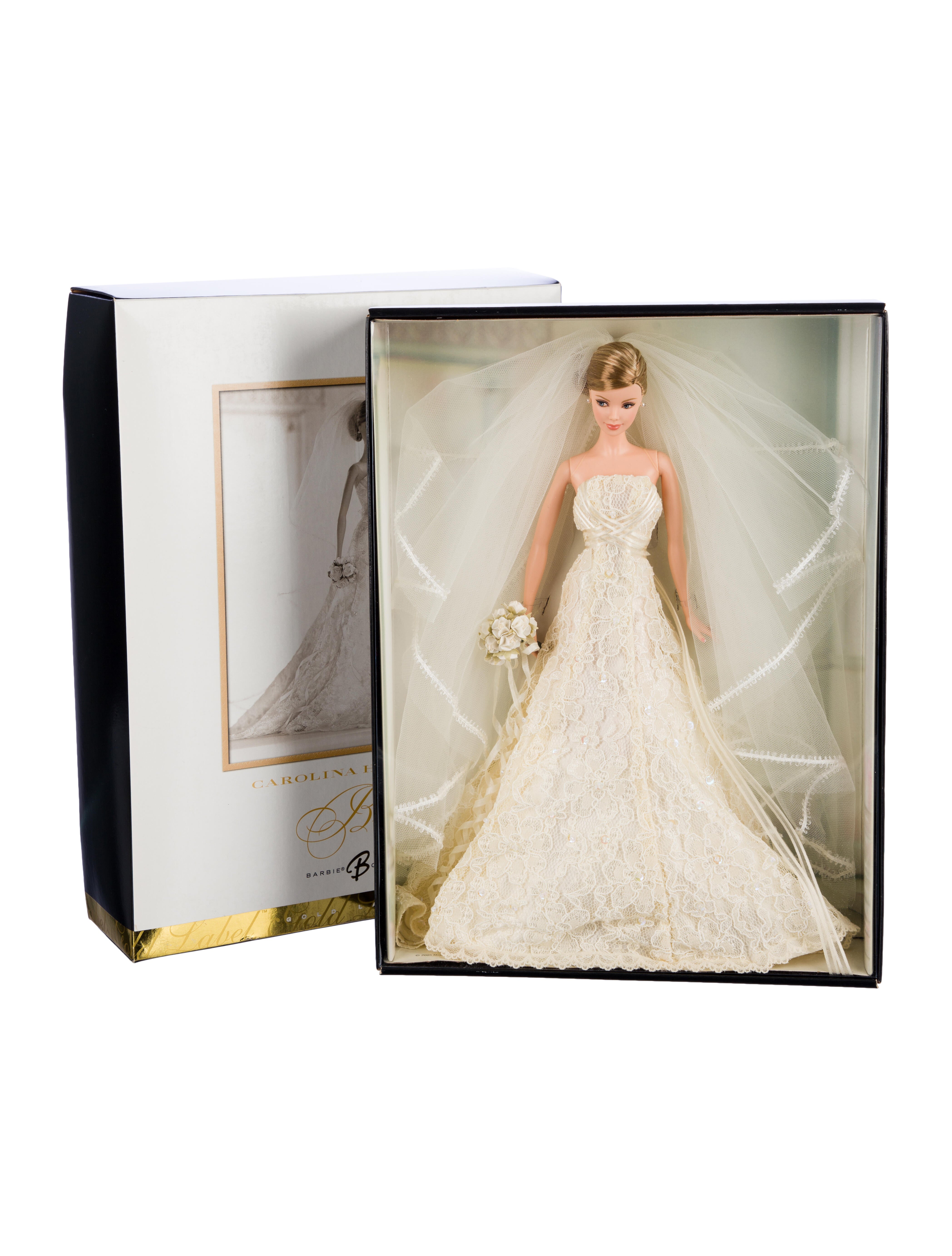 Decor Carolina Herrera Bride Gold Label Barbie Doll - White 