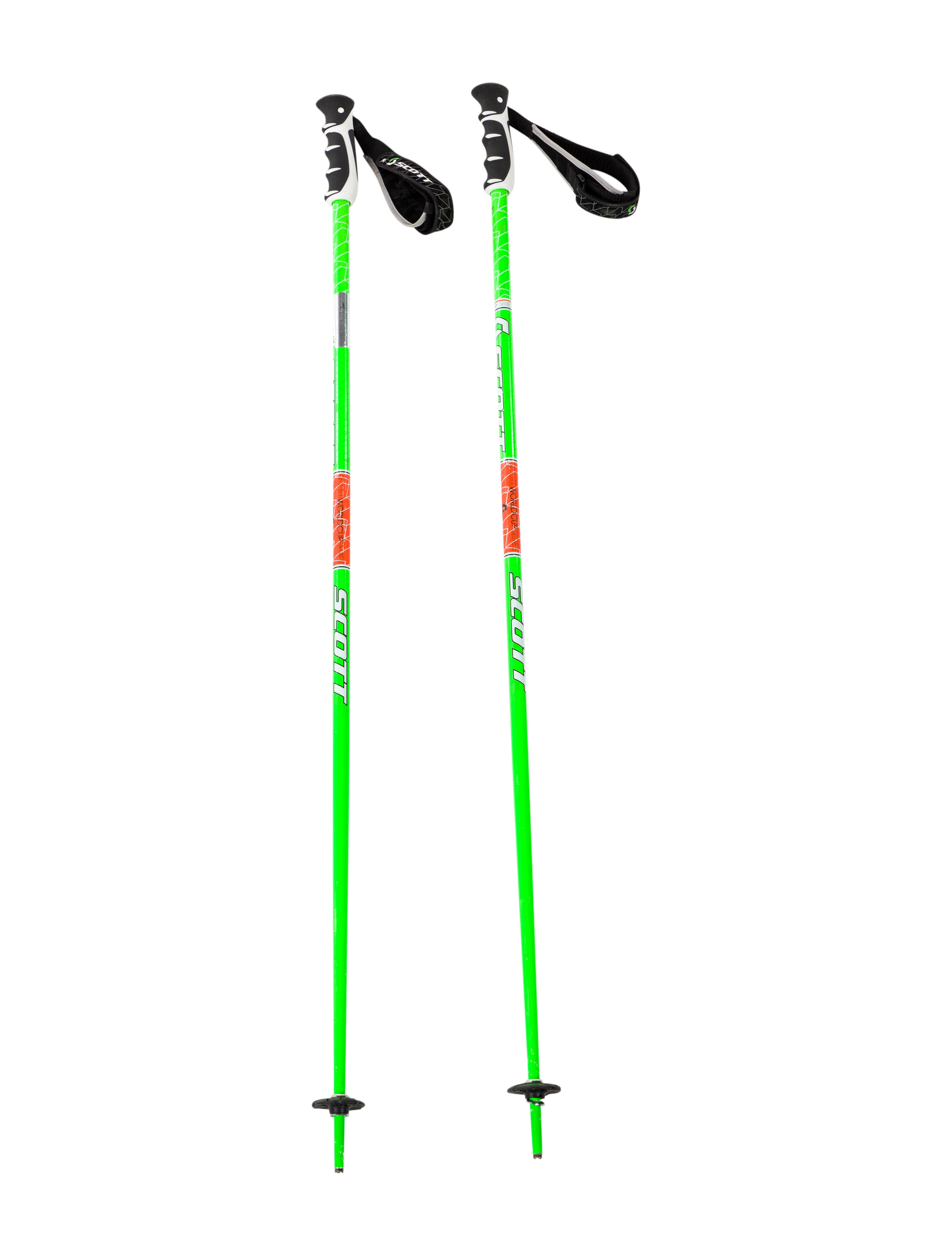Decor Scott World Cup Series Pair of Metric Ski Poles Green Snow Gear