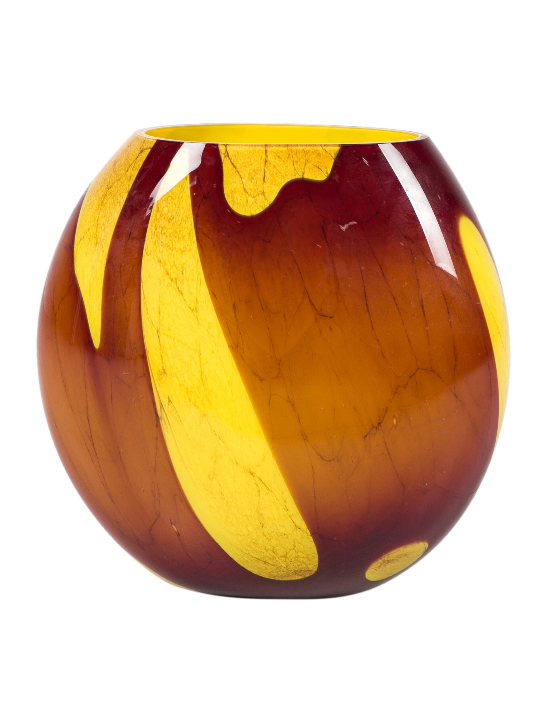 Decor Tall Art Glass Vase Yellow Decorative Accents, Decor