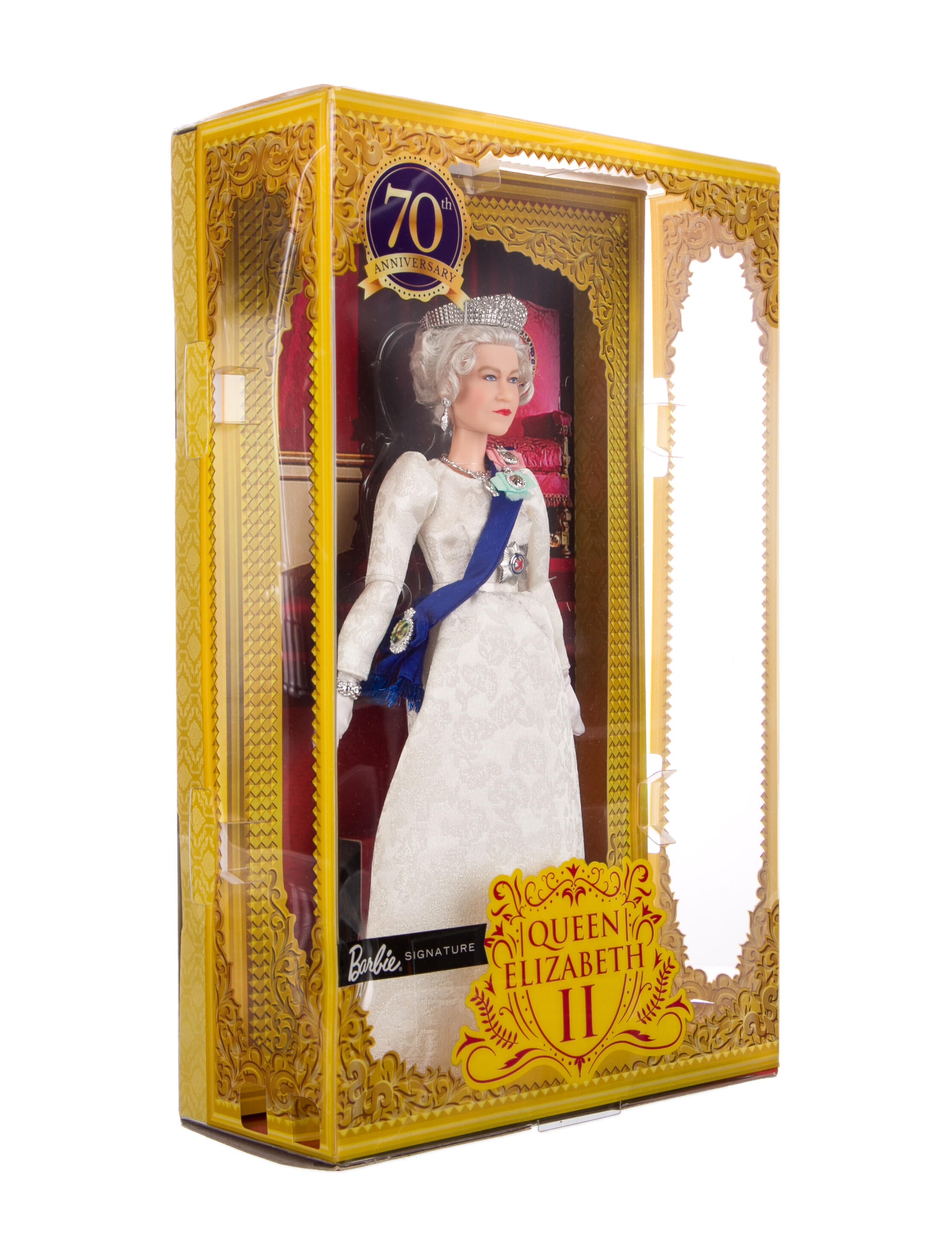 Decor Queen Elizabeth II - 70th Anniv. Platinum Jubilee Barbie Doll