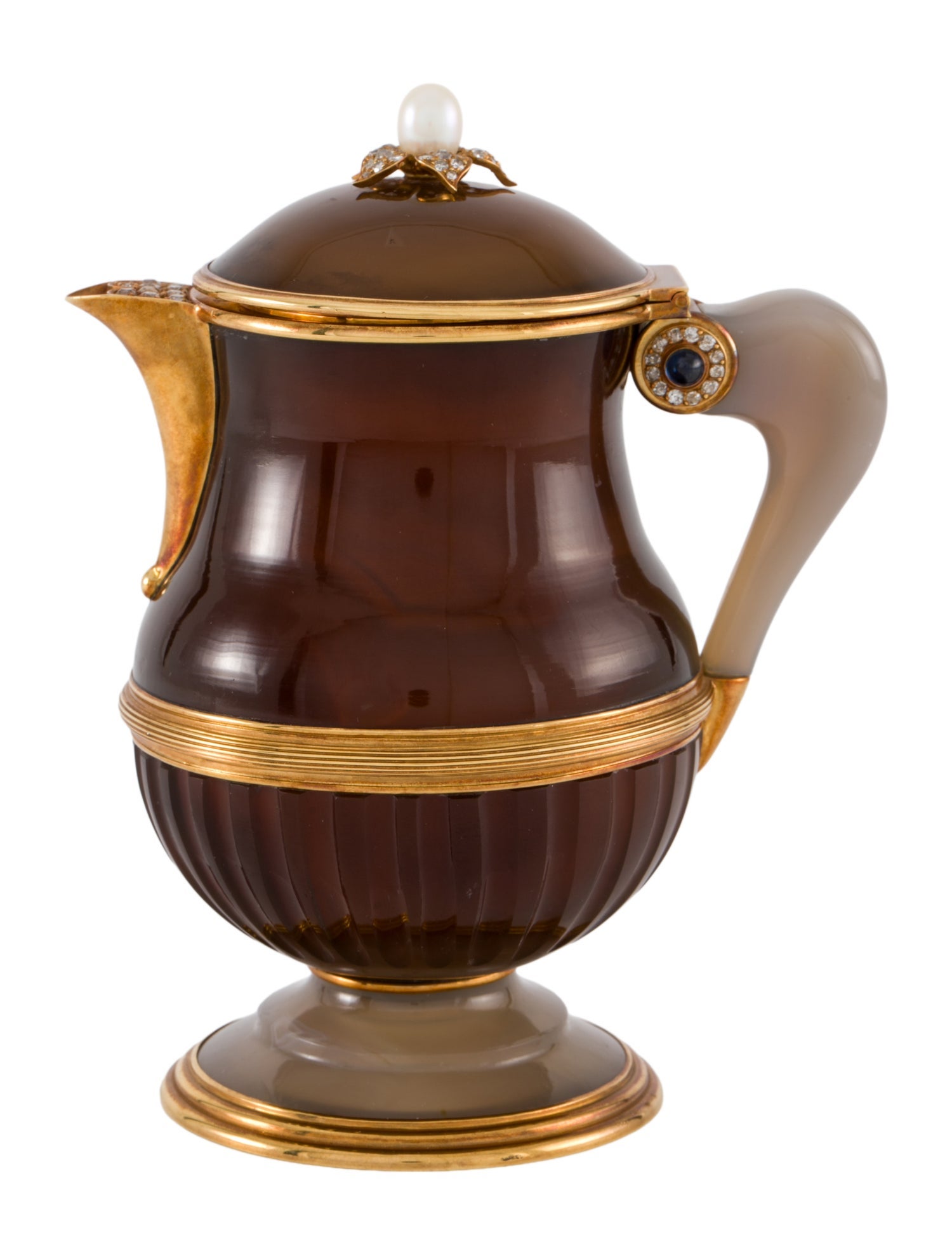 Decor Diamond And Sapphire Accented Agate Pitcher