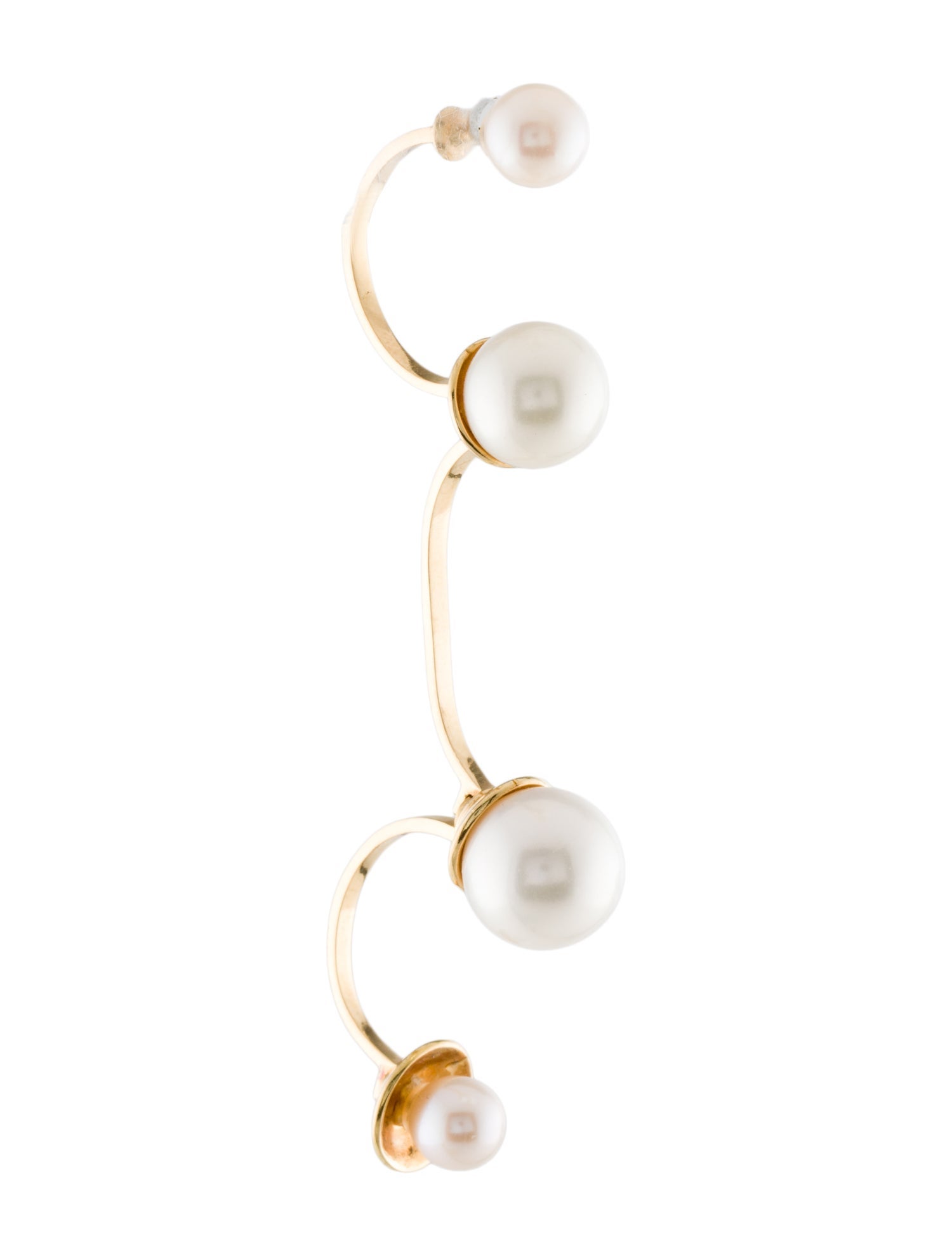Delfina Delettrez 18K Pearl Single Drop Ear Cuff