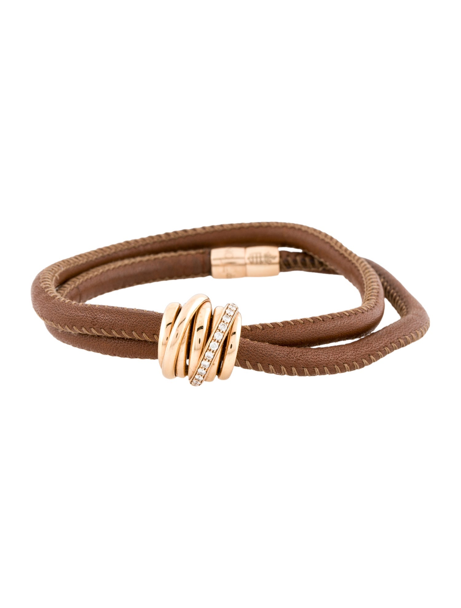 De Grisogono 18K Diamond & Leather Allegra Wrap Bracelet