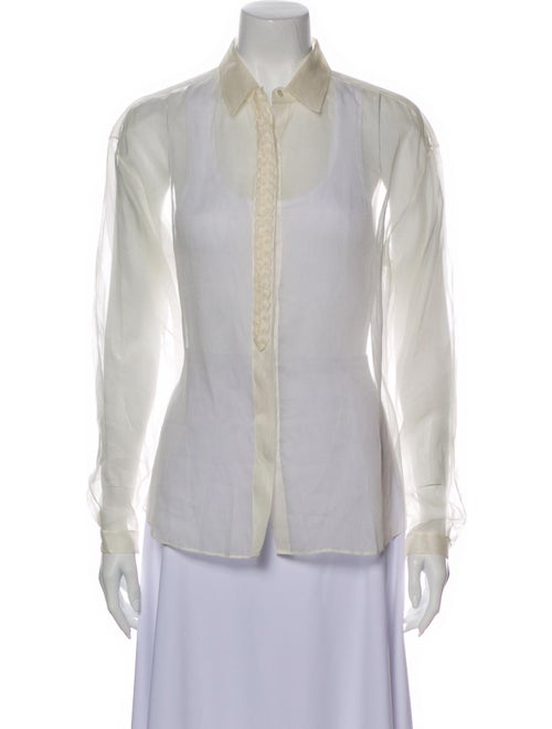 Delpozo Long Sleeve Button-Up Top