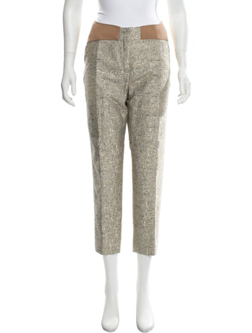 Delpozo Tweed High-Rise Pants Grey