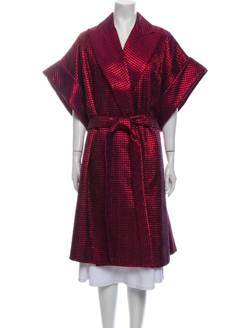 Delpozo Polka Dot Print Coat Metallic