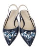 Delpozo Leather Crystal Embellishments Slingback Flats