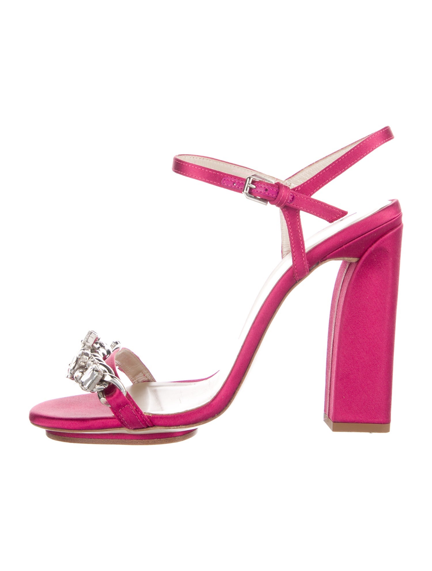 Delpozo Satin Chain-Link Accents Sandals