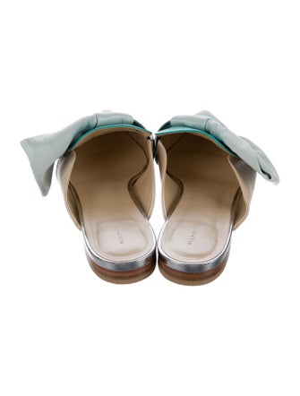 Delpozo Leather Colorblock Pattern Mules