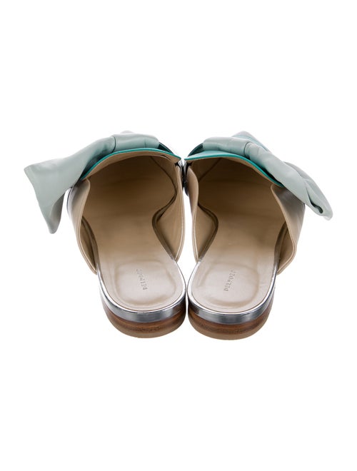 Delpozo Leather Colorblock Pattern Mules