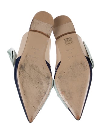 Delpozo Leather Colorblock Pattern Mules
