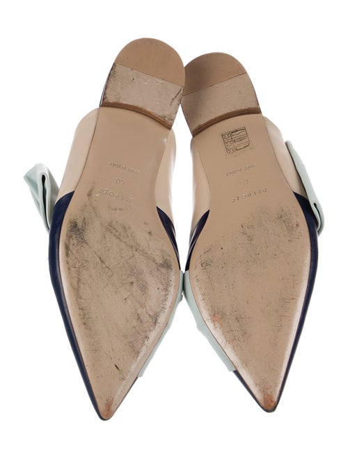 Delpozo Leather Colorblock Pattern Mules