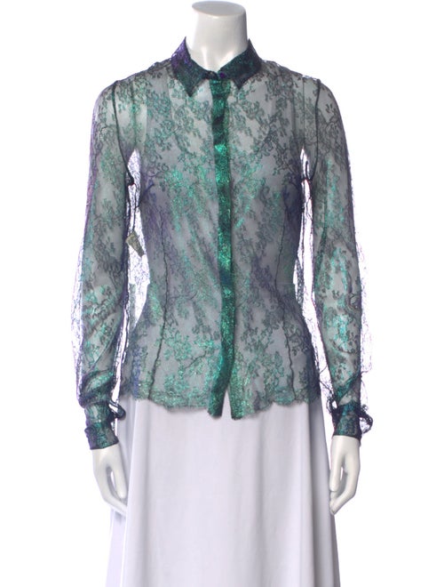 Delpozo Silk Printed Button-Up Top