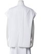 Delpozo Mock Neck Short Sleeve Button-Up Top