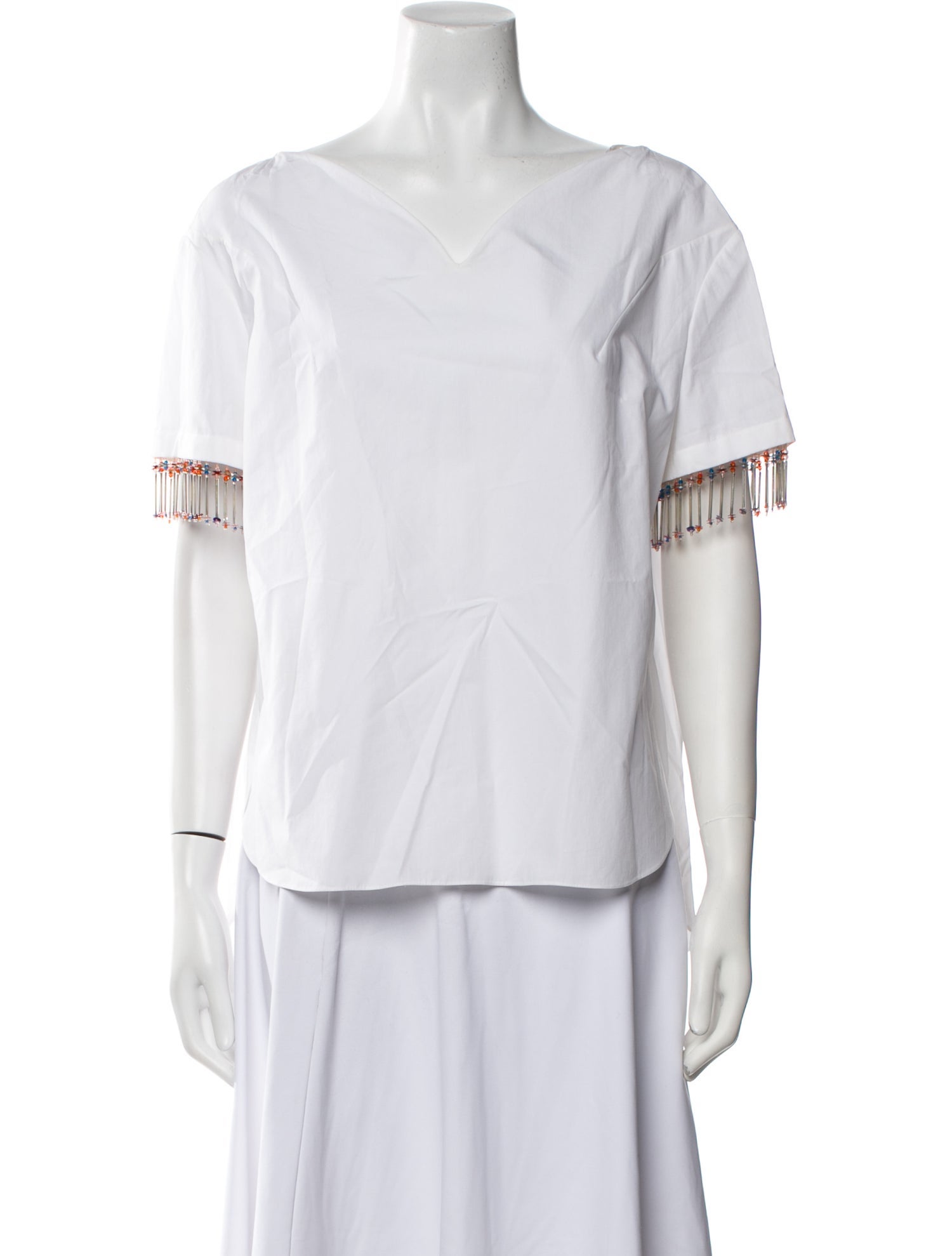 Delpozo V-Neck Short Sleeve T-Shirt