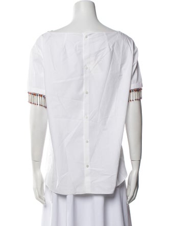 Delpozo V-Neck Short Sleeve T-Shirt