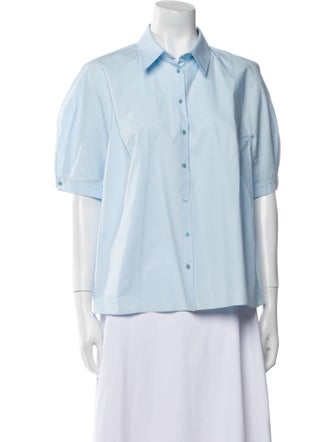 Delpozo Three-Quarter Sleeve Button-Up Top