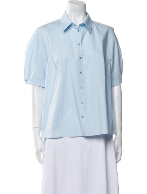 Delpozo Three-Quarter Sleeve Button-Up Top