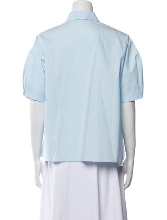 Delpozo Three-Quarter Sleeve Button-Up Top