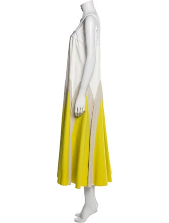 Delpozo Colorblock Pattern Long Dress