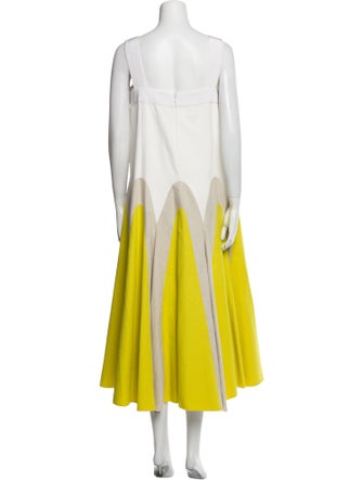 Delpozo Colorblock Pattern Long Dress