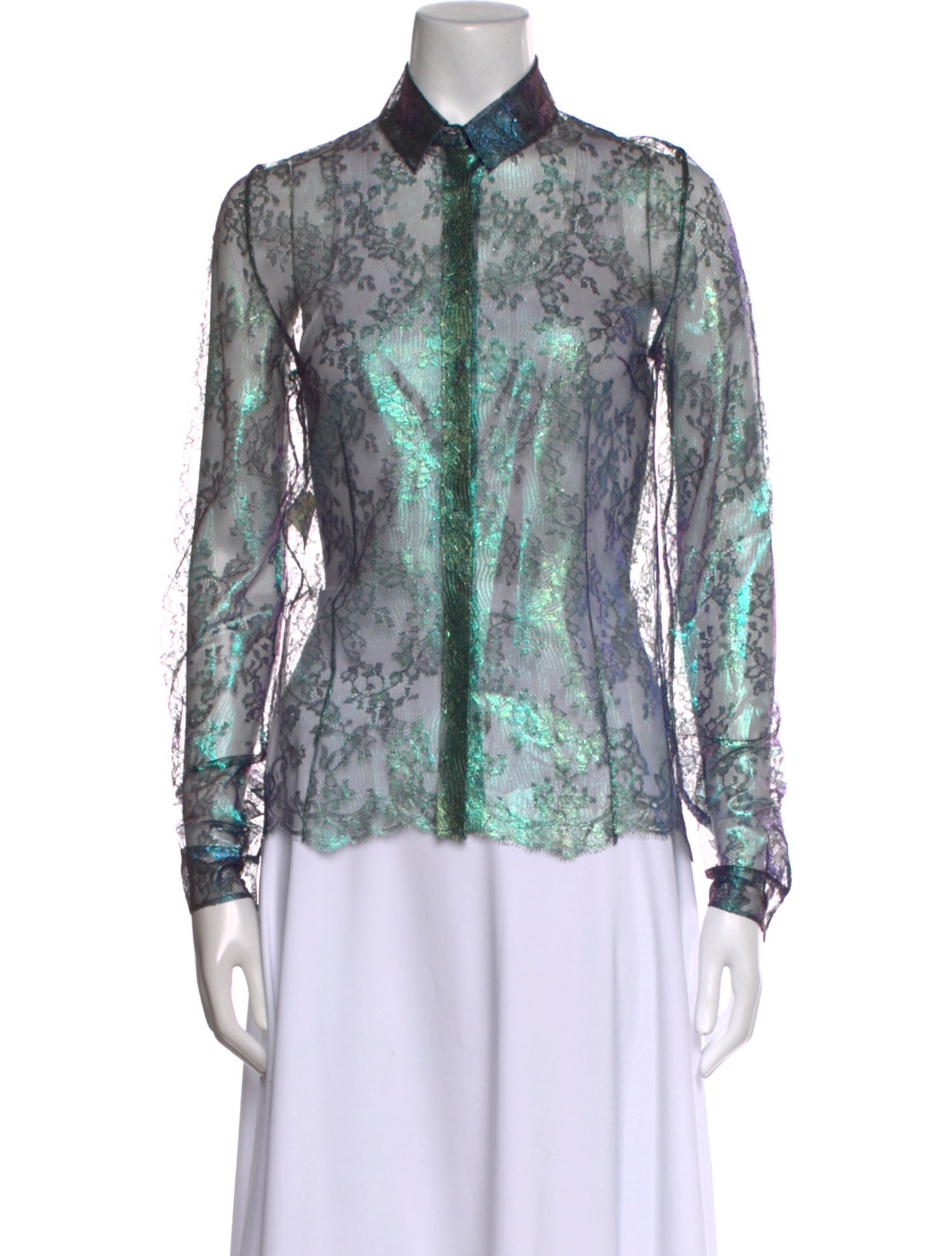 Delpozo Silk Printed Button-Up Top