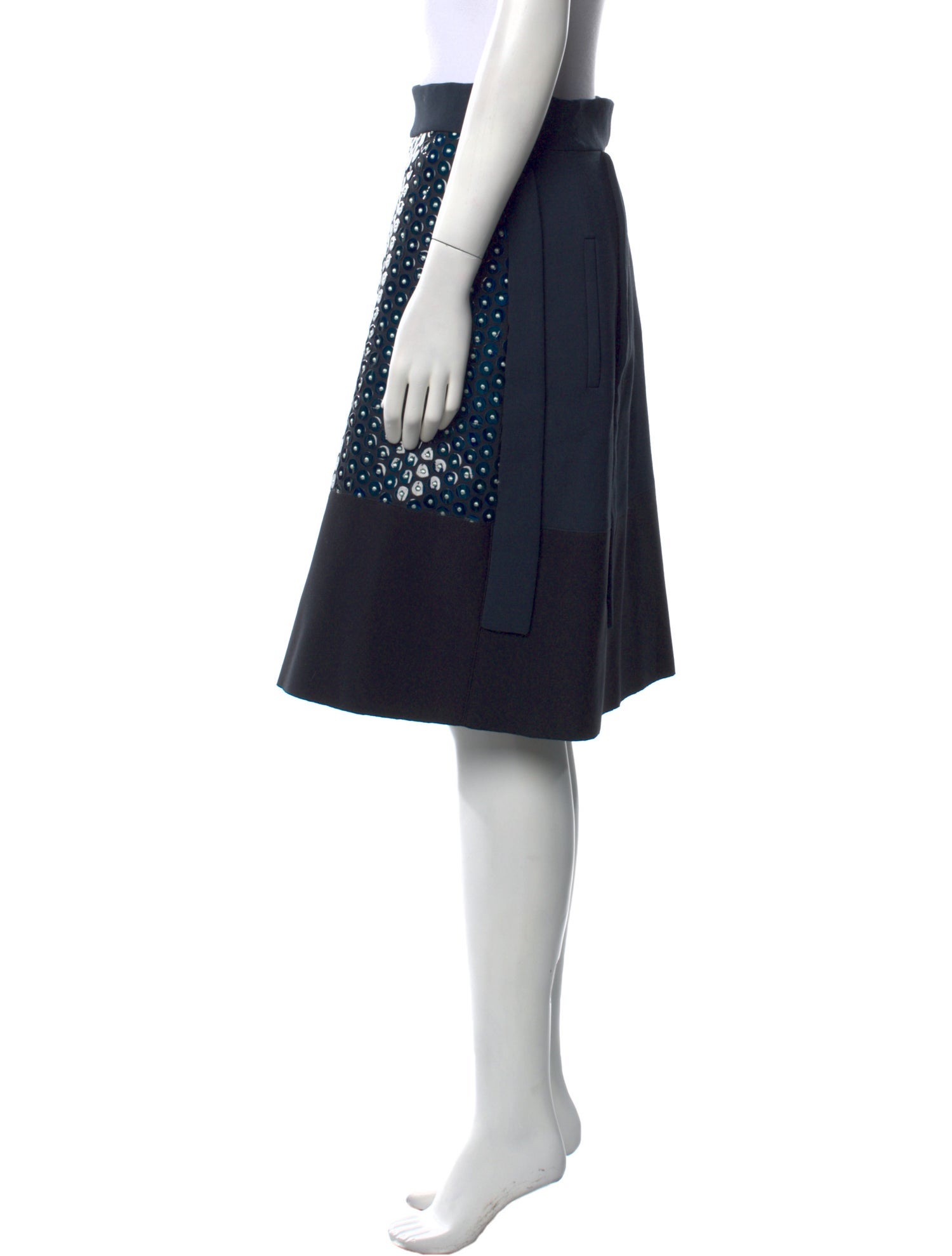 Delpozo Polka Dot Print Knee-Length Skirt