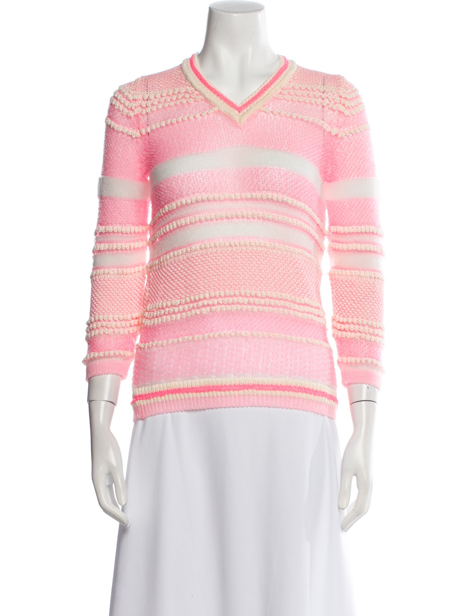 Delpozo Striped V-Neck Sweater
