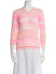 Delpozo Striped V-Neck Sweater