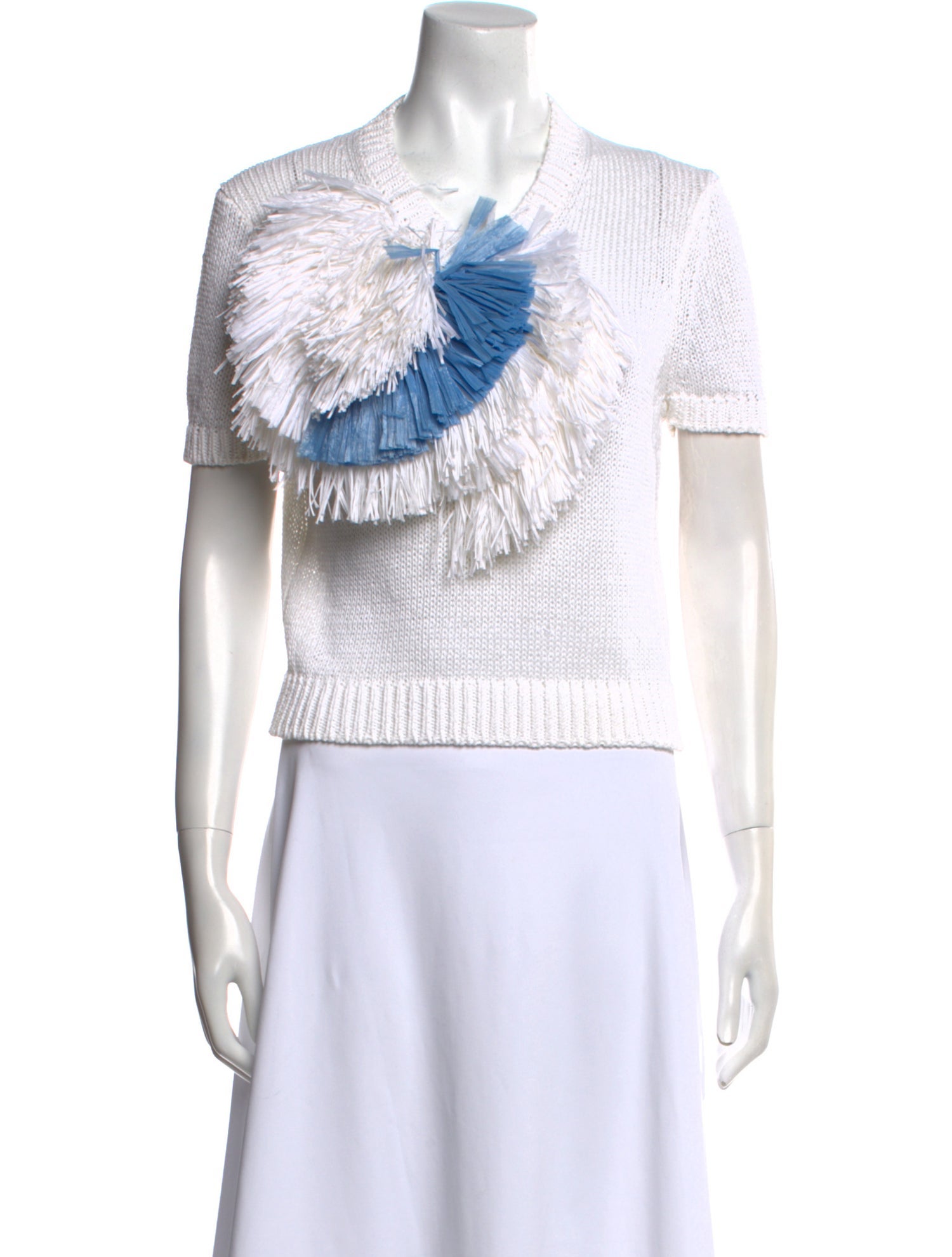 Delpozo Colorblock Pattern Crew Neck Sweater