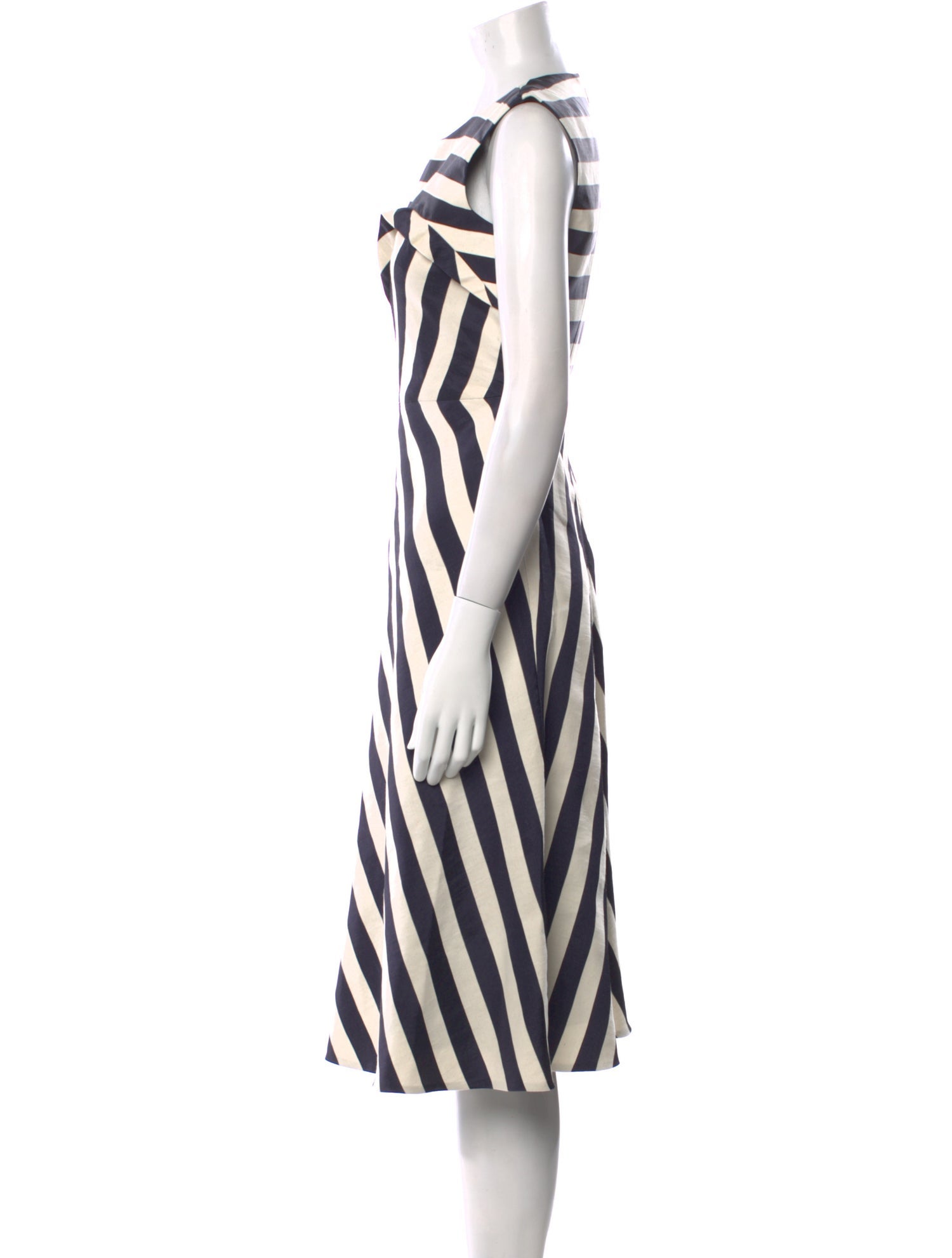 Delpozo Striped Midi Length Dress