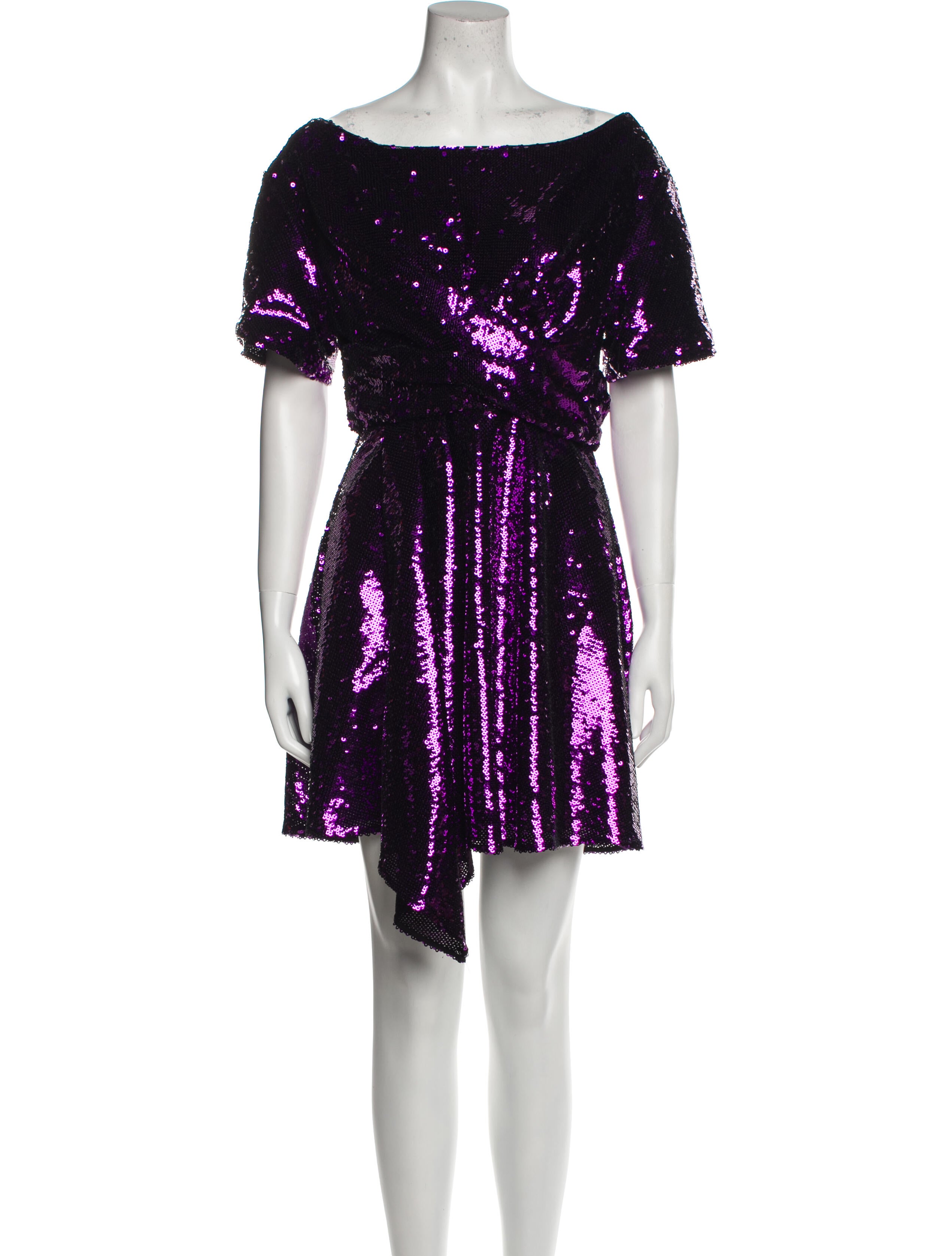 Del Core Bateau Neckline Mini Dress