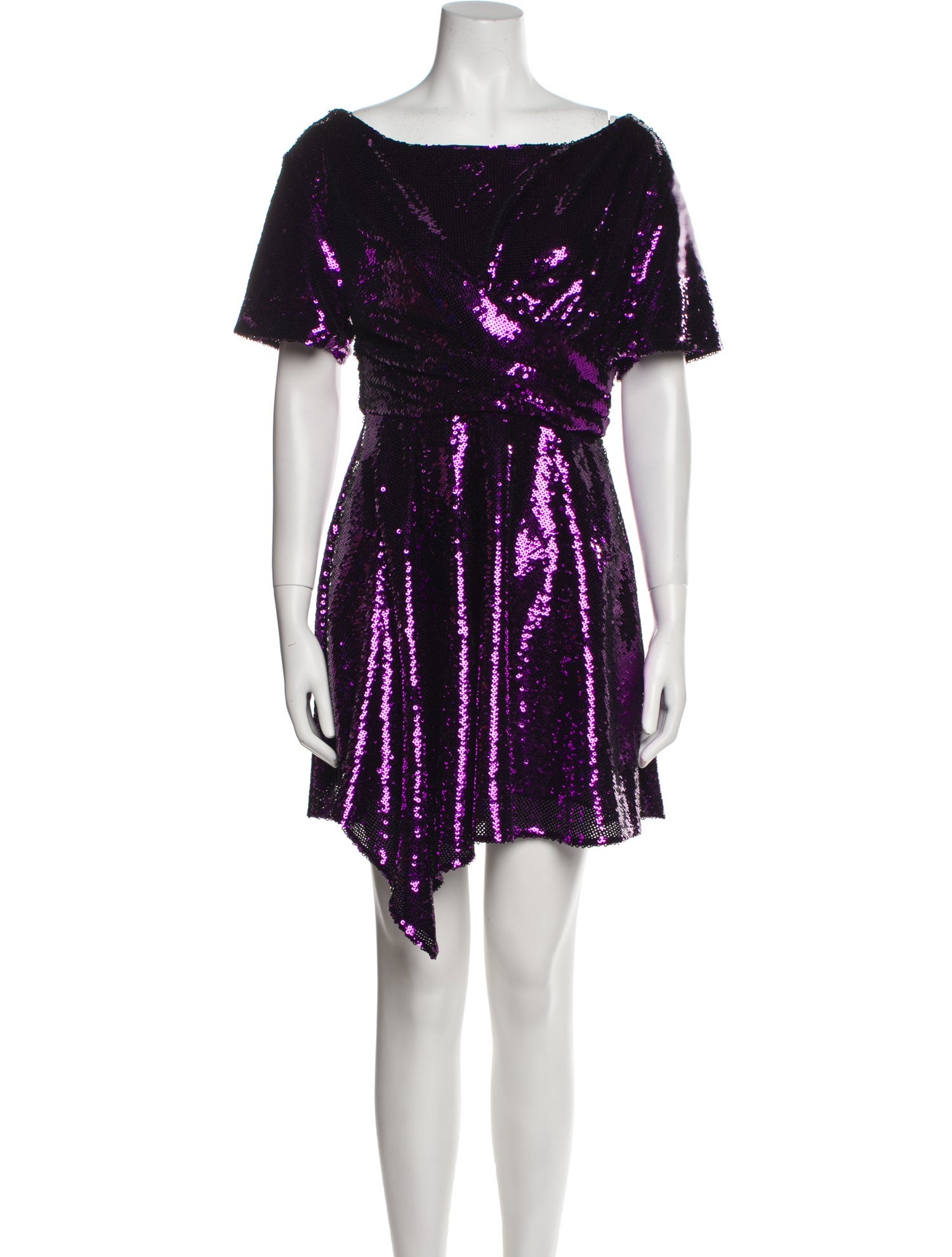 Del Core Bateau Neckline Mini Dress