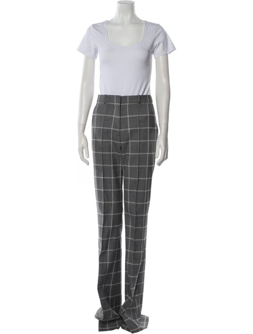 Del Core Virgin Wool Plaid Print Pant Set