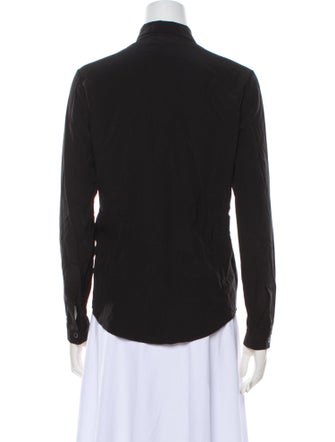 Del Core Silk Long Sleeve Button-Up Top