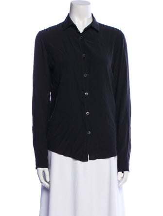 Del Core Silk Long Sleeve Button-Up Top
