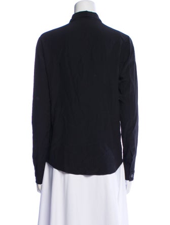 Del Core Silk Long Sleeve Button-Up Top