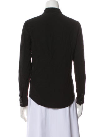 Del Core Silk Long Sleeve Button-Up Top