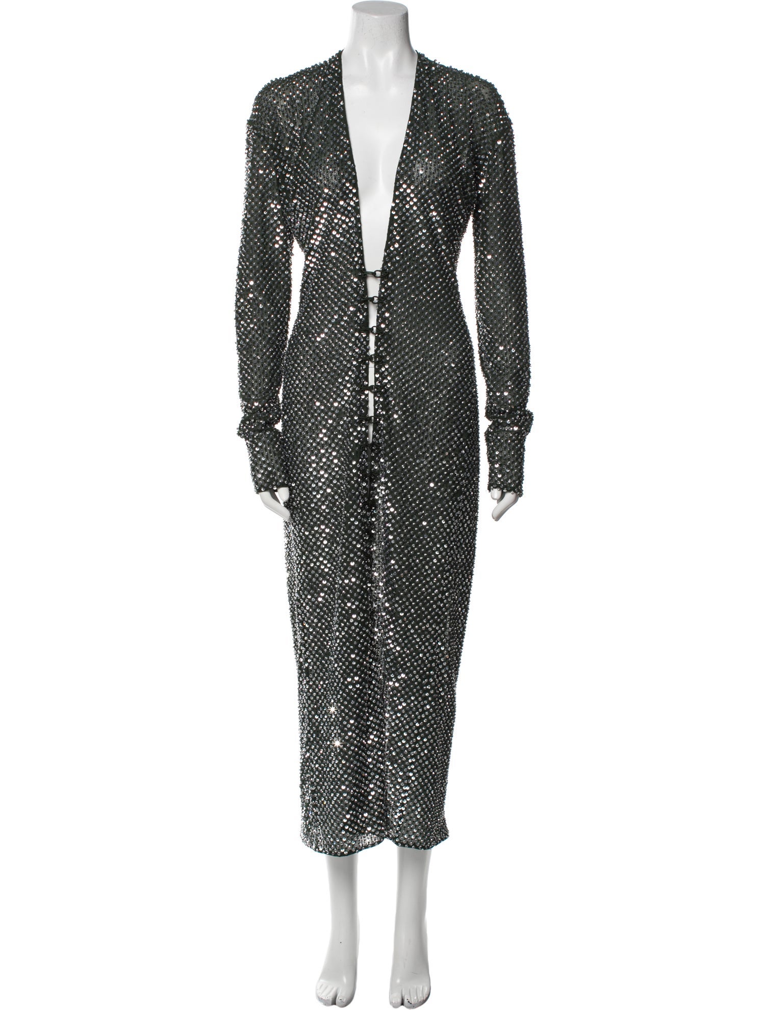 Del Core Polka Dot Print Long Dress