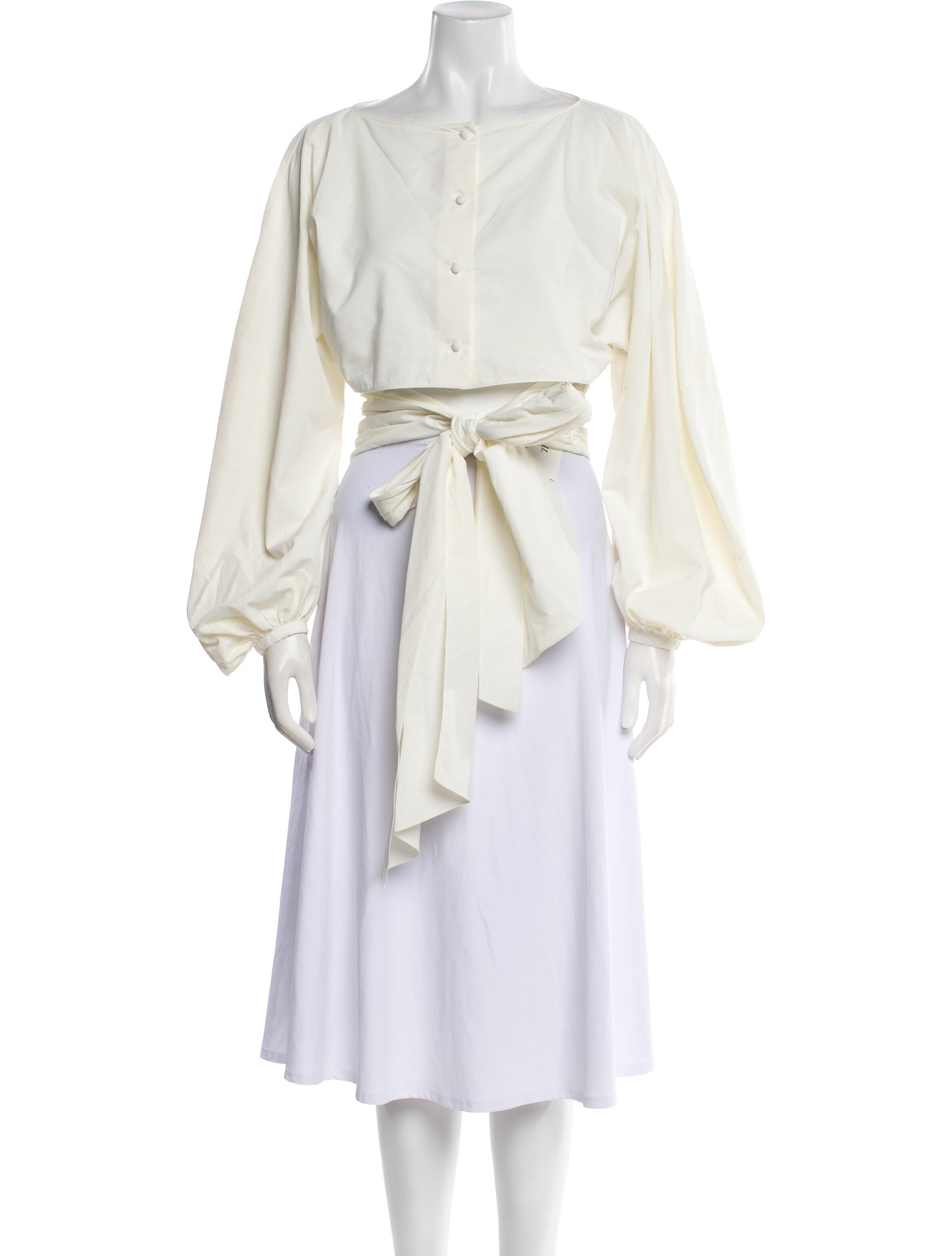 Del Core Nylon Mock Neck Blouse