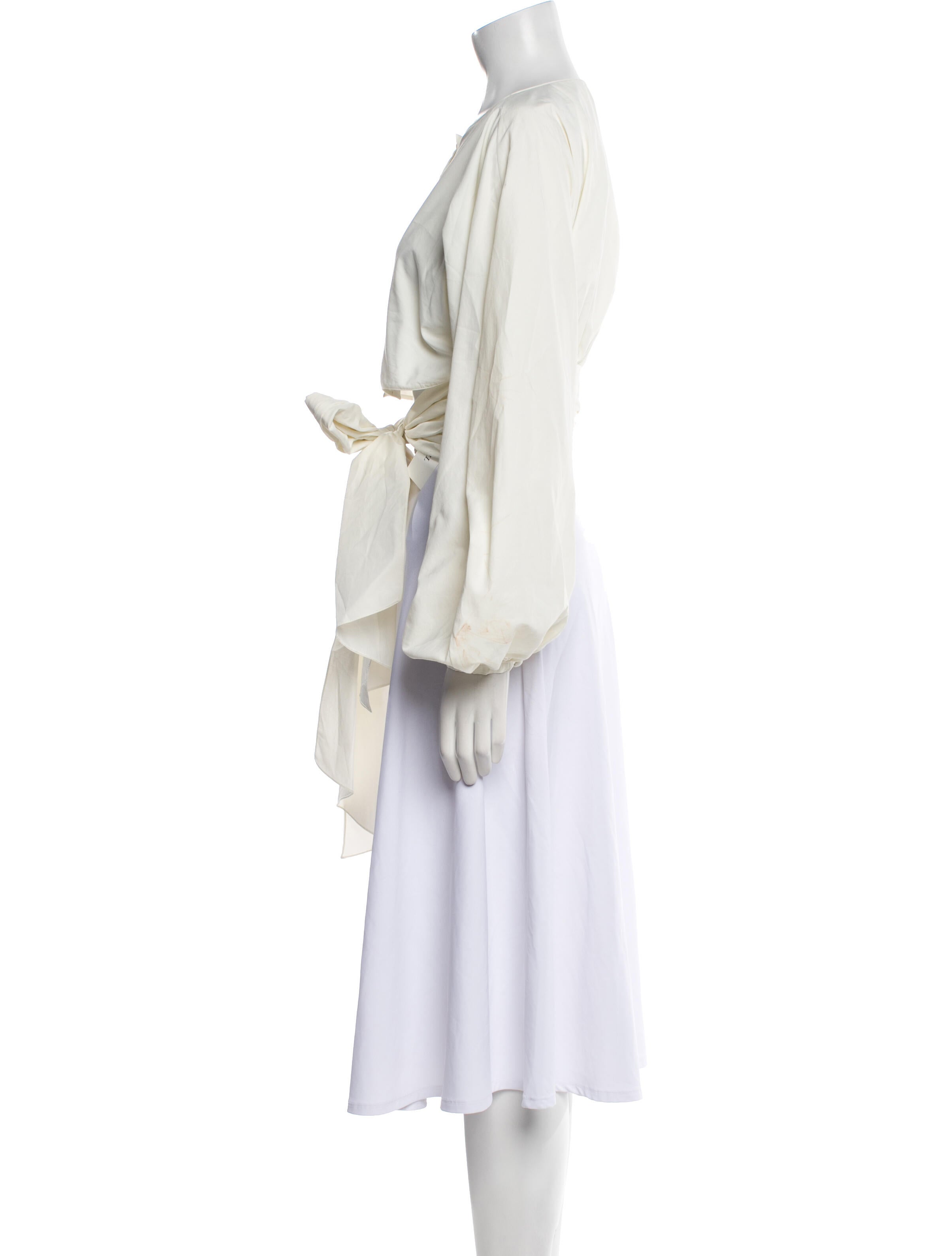 Del Core Nylon Mock Neck Blouse