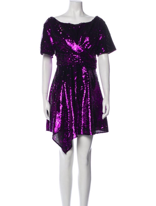 Del Core Bateau Neckline Mini Dress