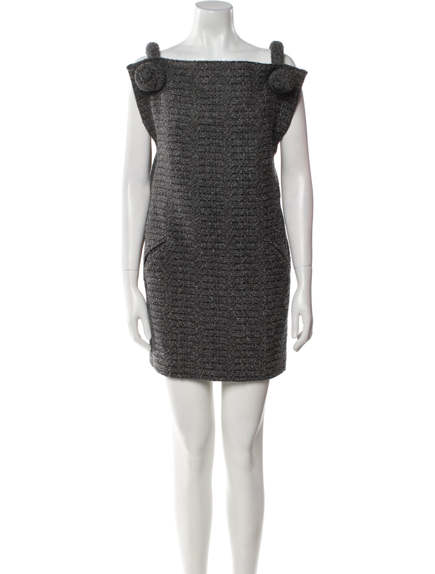 Del Core Bateau Neckline Mini Dress