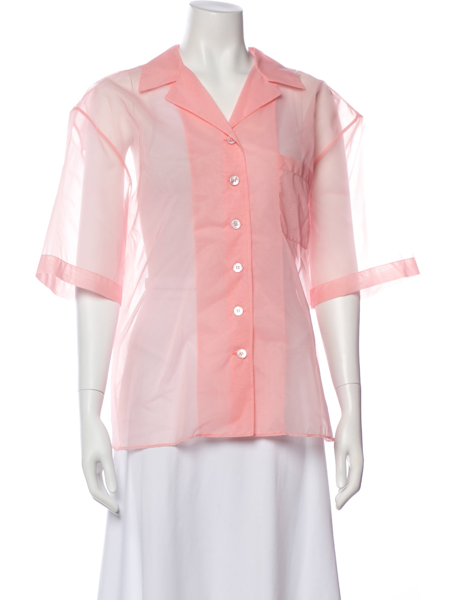 Del Core Nylon Three-Quarter Sleeve Button-Up Top w/ Tags