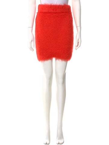 Pre-owned Del Core Mohair Mini Skirt W/ Tags In Orange