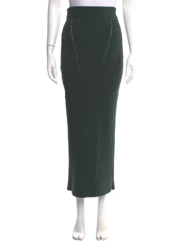 Pre-owned Del Core Midi Length Skirt In Green