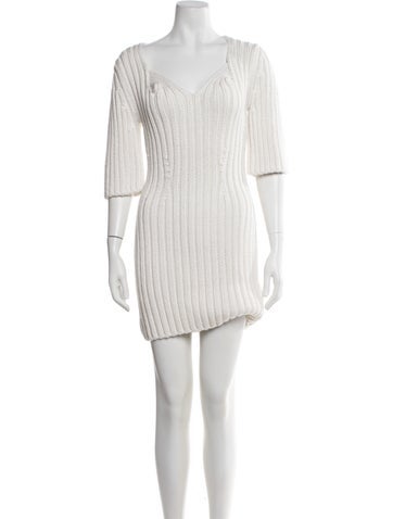 Pre-owned Del Core Silk Mini Dress W/ Tags In Neutral