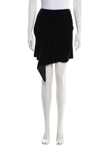 Pre-owned Del Core Pleated Accents Knee-length Skirt In Black