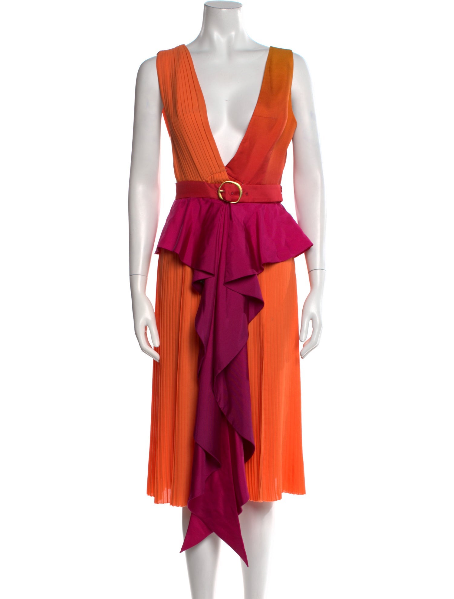 Deity New York Colorblock Pattern Midi Length Dress